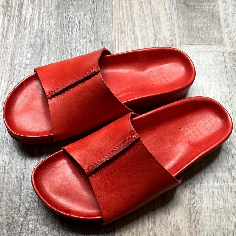 NEW red leather sandals by Moma size 6
